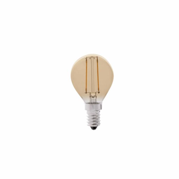 Lampadina DECORATIVA G45 FILAMENTO AMBRA LED E14 2