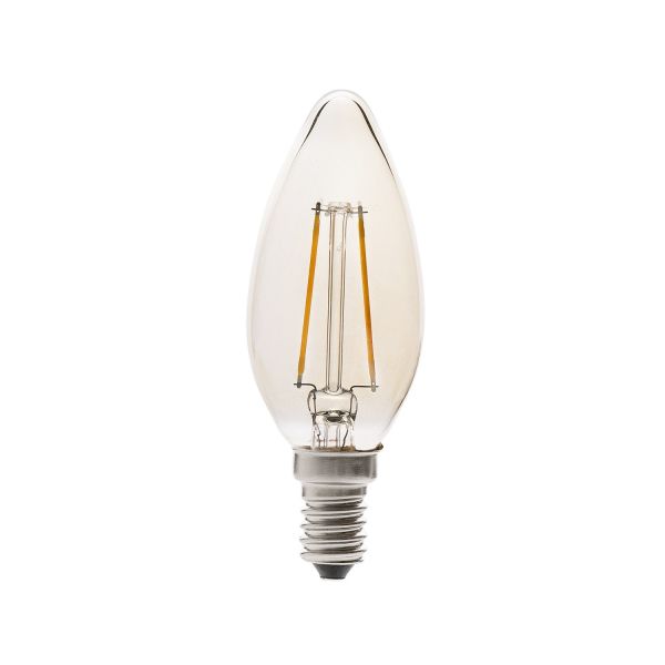 Lampadina CANDELA FILAMENTO LED AMBRA E14 2W 2200K