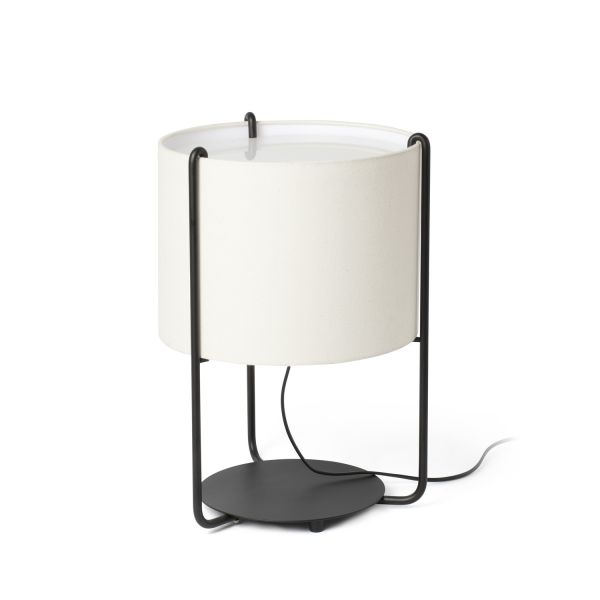 DRUM Lampada da tavolo nera/beige