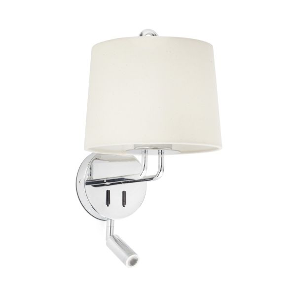 MONTREAL Lampada da parete con lettore chrome/beige