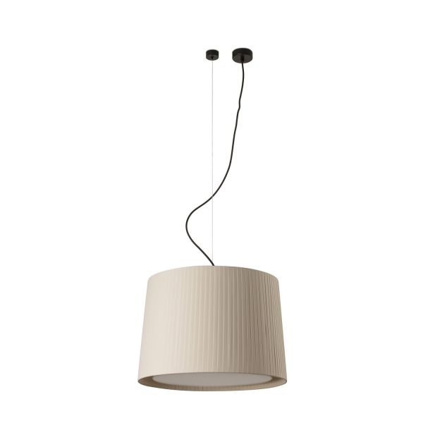 SAMBA Lampada sospensione nera/bordata beige ø450