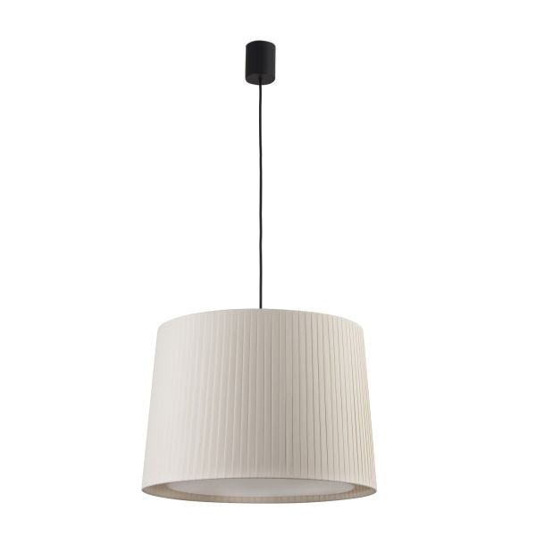 SAMBA Lampada sospensione semplice nera/bordata beige