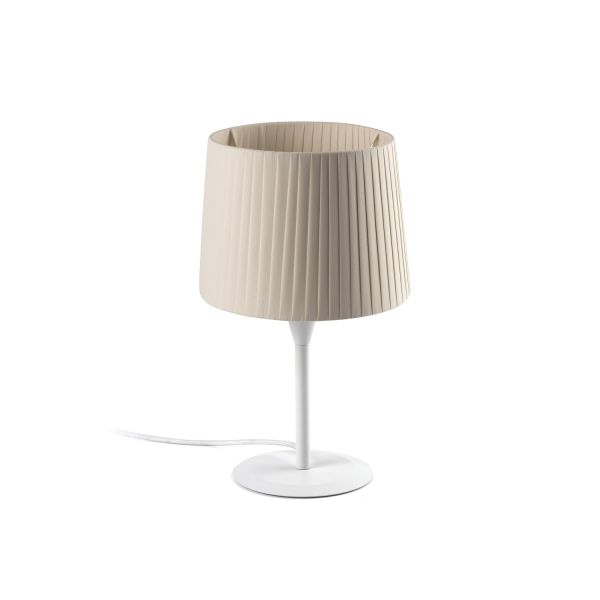 SAMBA S Mini lampada da tavolo bianca/bordata beige