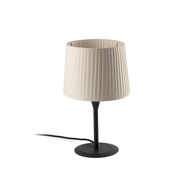 SAMBA S Mini lampada da tavolo nera/bordata beige